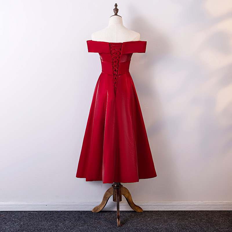 中长女红色新娘婚纱优雅气质高贵 豪满庭礼服/晚装