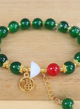 海棠花莲蓬手链古风竹节手串