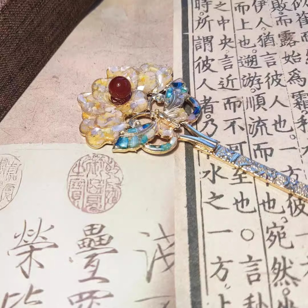 非遗螺钿手工diy材料包饰品发卡发簪胸针创意女生玩具六一节礼物 - 图3