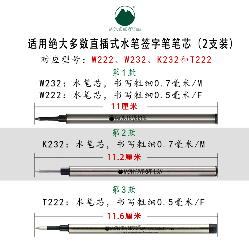 美国Monteverde笔芯 通用万宝龙签字笔163替芯 Refill Rollerball - 图3