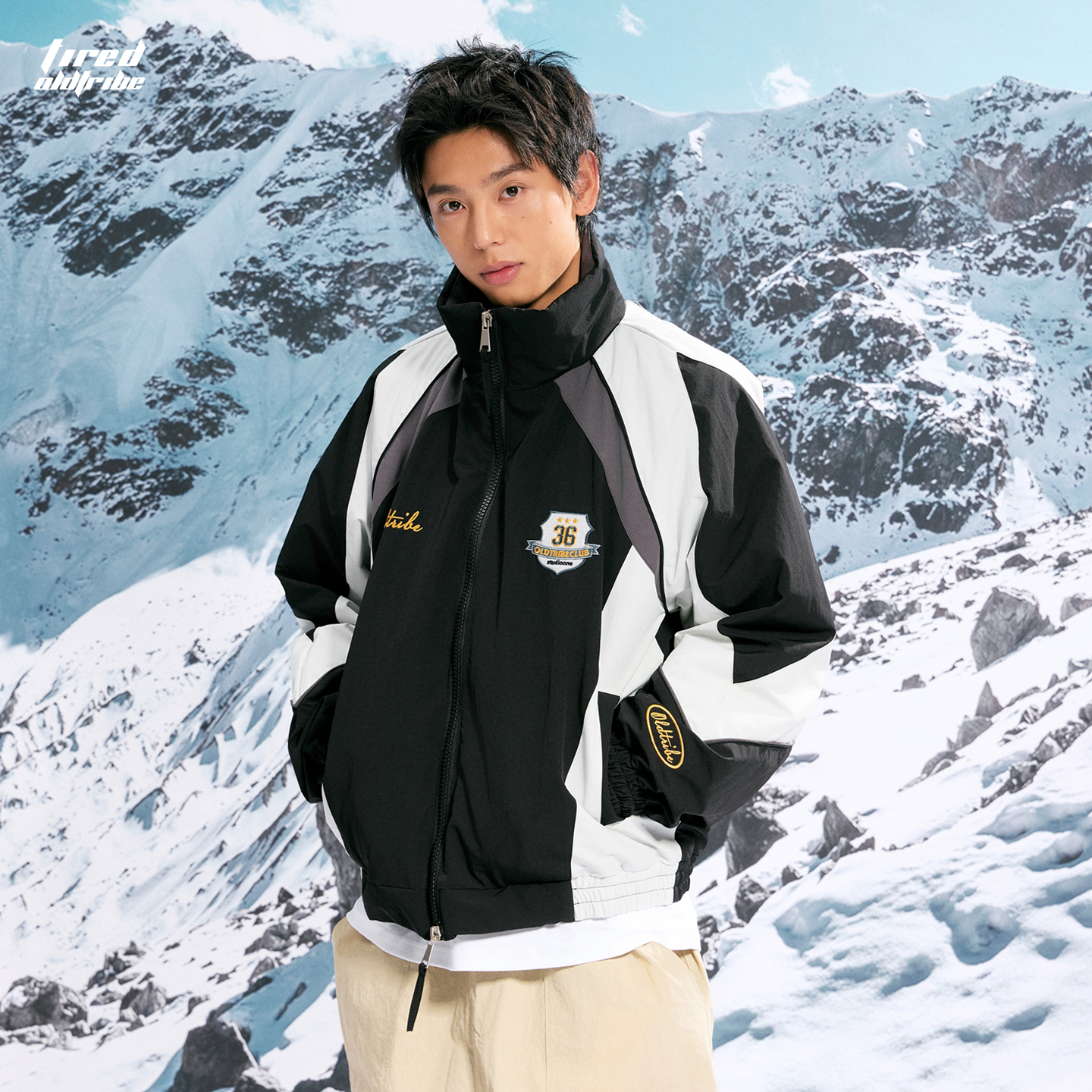 TIRED美式复古撞色运动风棉衣冬季情侣加厚外套国潮保暖休闲棉服 - 图1