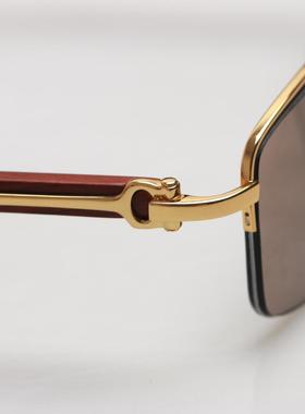 墨镜天然水晶时尚风纯钛太阳眼镜