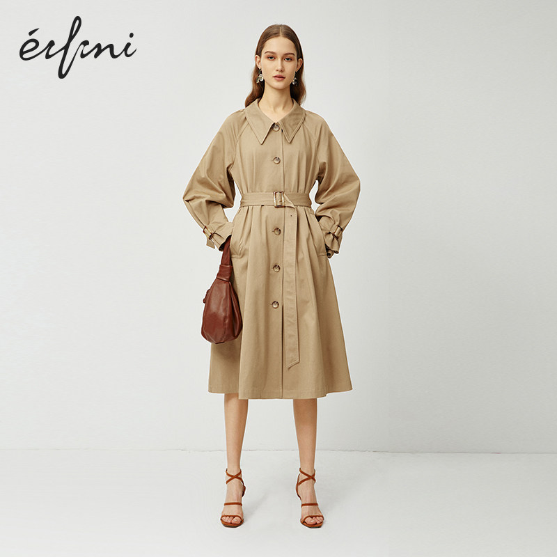 伊芙丽2020新款夏季英伦风女风衣 伊芙丽旗舰风衣