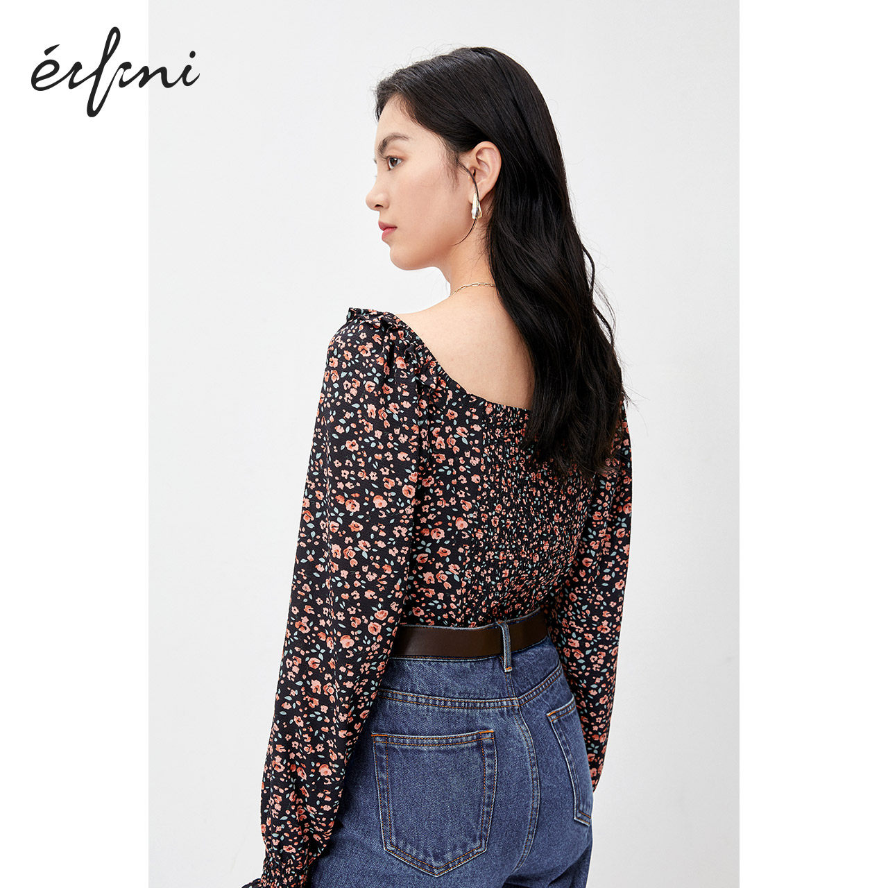 伊芙丽锁骨心机设计感2020年雪纺衫 伊芙丽旗舰蕾丝衫/雪纺衫