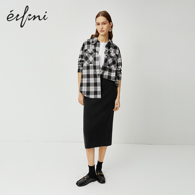 伊芙丽2020新款设计感小众长袖衬衫 伊芙丽旗舰衬衫