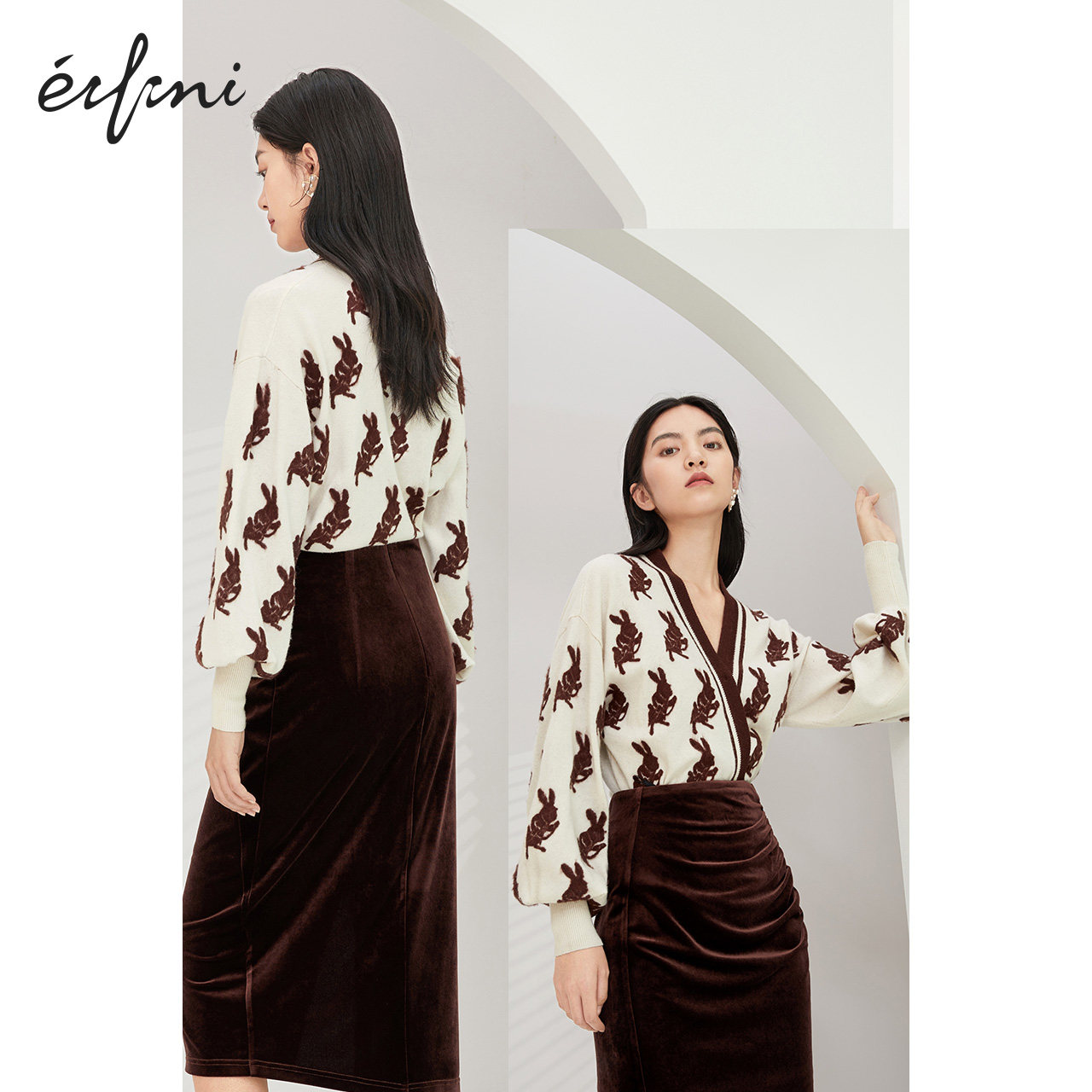 何穗同款伊芙丽2020年新款羊毛衫 伊芙丽旗舰毛衣