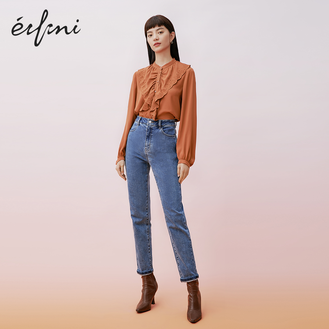 伊芙丽2020新款春秋装薄款牛仔裤 伊芙丽旗舰牛仔裤