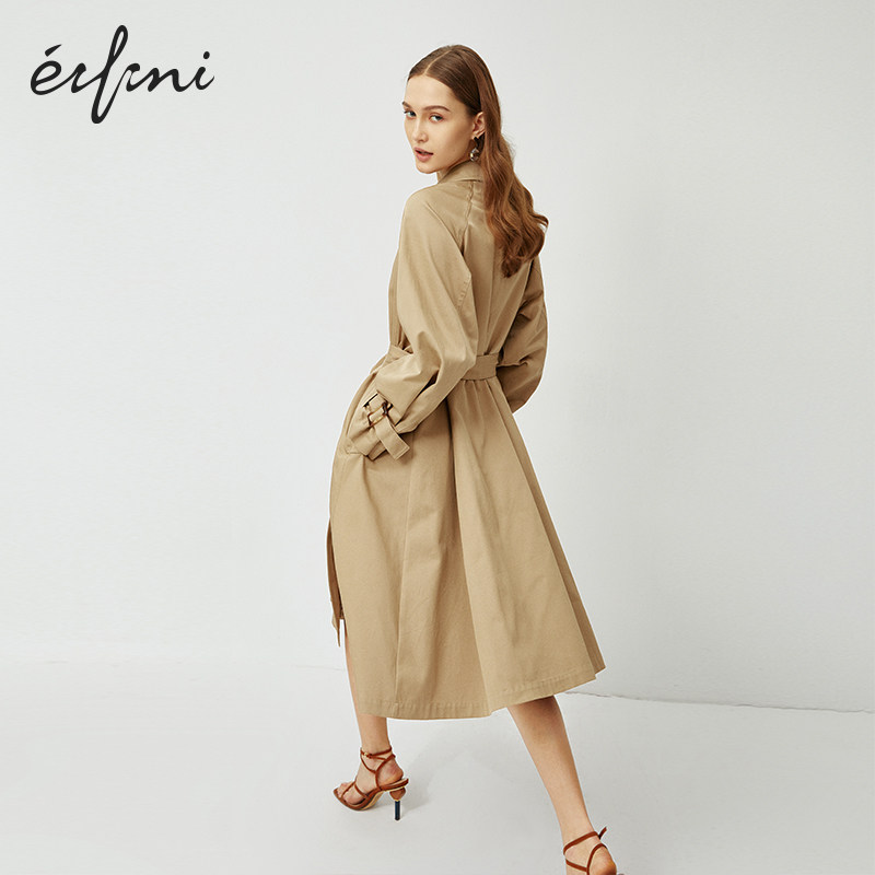 伊芙丽2020新款夏季英伦风女风衣 伊芙丽旗舰风衣