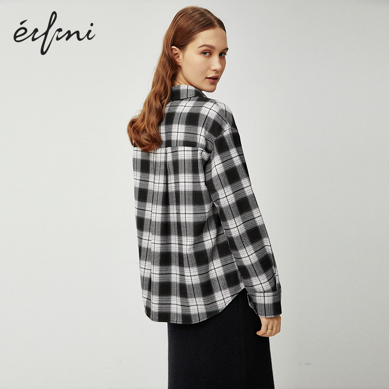 伊芙丽2020新款设计感小众长袖衬衫 伊芙丽旗舰衬衫