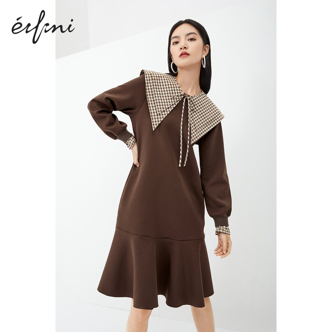 伊芙丽长袖卫衣式2020年新款连衣裙 伊芙丽旗舰连衣裙