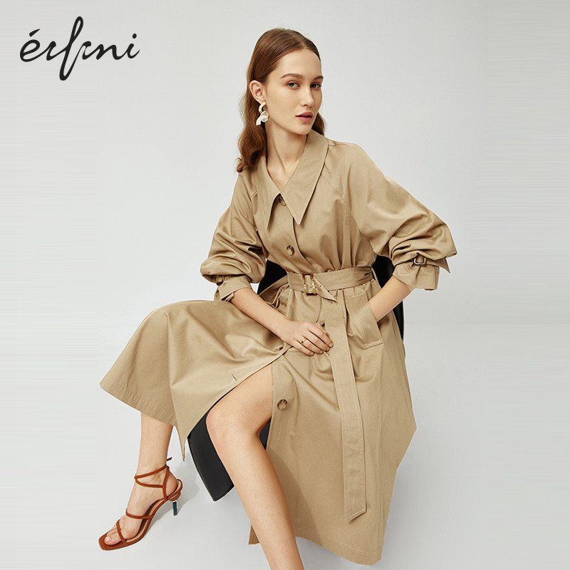 伊芙丽2020新款夏季英伦风女风衣 伊芙丽旗舰风衣