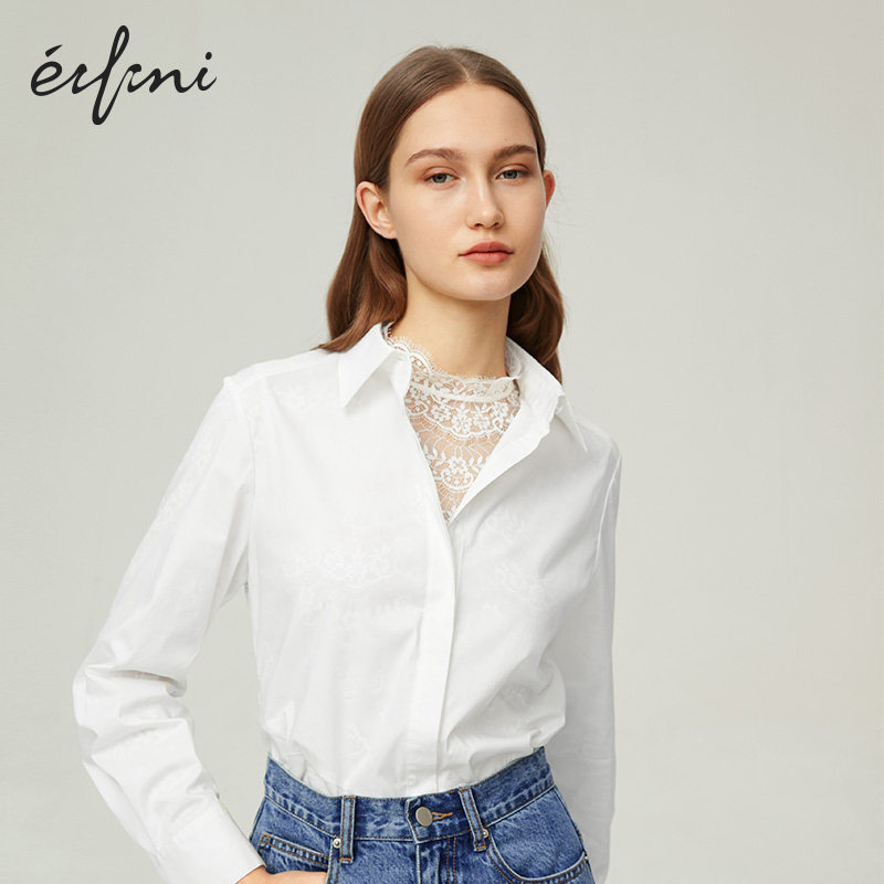 【商场同款】伊芙丽2020新款女雪纺衫 伊芙丽旗舰蕾丝衫/雪纺衫