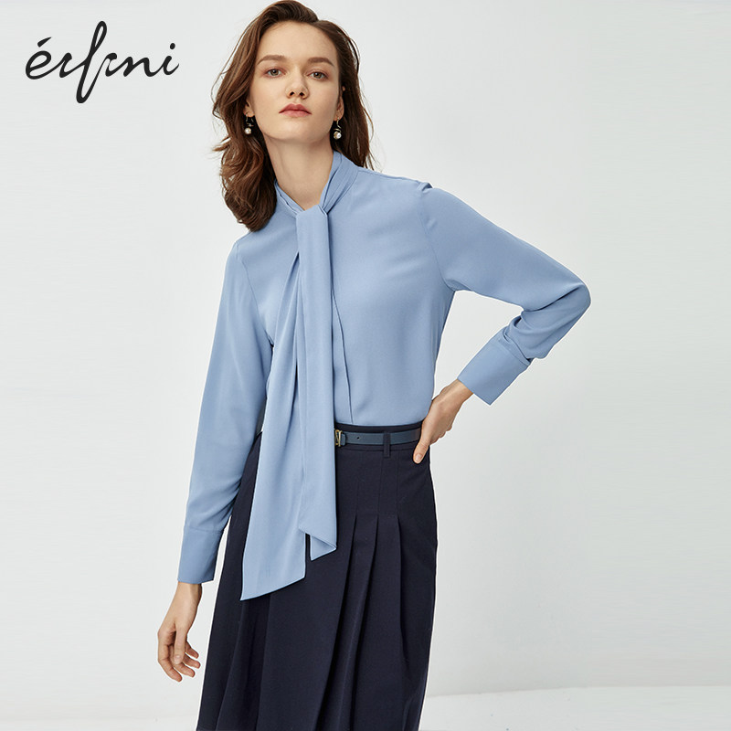 伊芙丽2020新款秋装女装设计感衬衫 伊芙丽旗舰蕾丝衫/雪纺衫