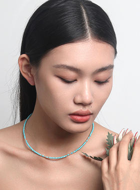 夏威夷海岸天然玛瑙宝石串珠项链