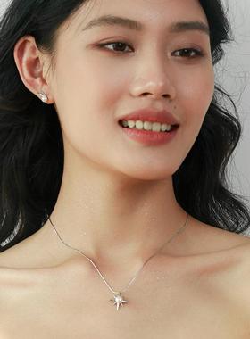 Moment 小行星 天然珍珠星星吊坠银项链锁骨链颈链银饰配饰高级感