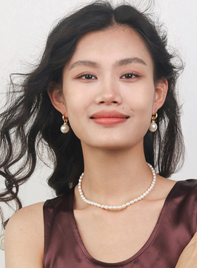 强光天然淡水珍珠项链锁骨链