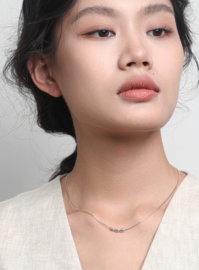 盐系少女橄榄珠纯银蛇骨链锁骨链