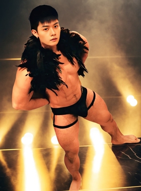 酒吧夜店男士哥特式羽毛披肩