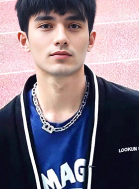 嘻哈男士字母B项链合金链