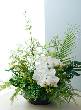 已陌北欧高级感仿真花假绿植客厅餐桌岛台样板间前台装饰摆件盆栽