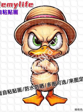 新款愤怒的小鸭子登贴纸墙贴门贴自粘贴画装饰房间墙门车身电脑