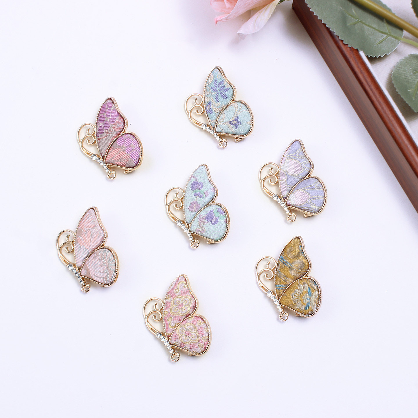 2025年新款女士非遗宋锦饰品真丝国风古典蝴蝶胸针旗袍配饰礼品物,淘宝优惠券,粉丝福利购,淘宝优惠卷