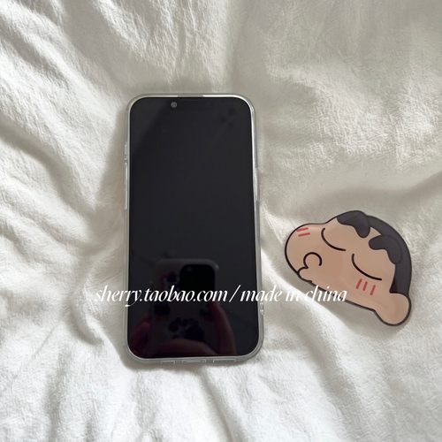 SHERRY*ins风少女心嘟嘴亲亲小新支架适用于iphone17promax苹果16小众15手机壳plus可爱14卡通13简约12小清新 - 图3