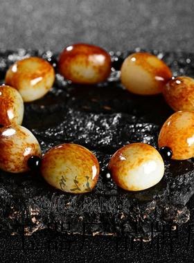 手链原石原皮手串男女款同款红皮