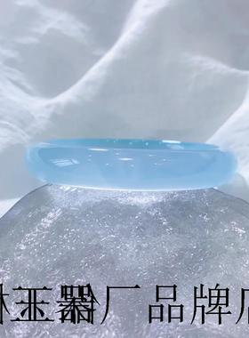 高冰种淡蓝色玛瑙玉髓手镯冰透冰清蓝晴水玉镯子气质时尚女款玉镯