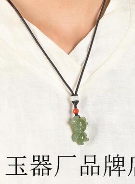 和田玉十二生肖玉吊坠属鼠牛虎兔龙蛇马羊猴鸡狗猪儿童款宝宝玉佩