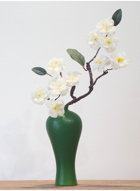 新中式陶瓷梅瓶插花禅意摆件