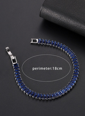 新款欧美风饰品铜镀金镶钻卡扣手链彩色水钻手环专柜同款配饰