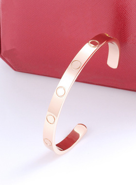 V金镀厚咪金V金镀咪金厂家直销卡加C形手镯手镯不掉色欧美风情侣