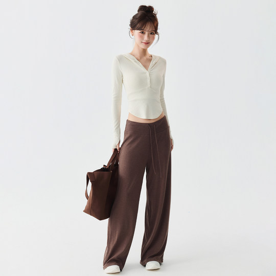 Mitaogirl Henry collar hooded long-sleeved yoga clothes women's breathable and skin-friendly sports tops slimming fitness clothes autumn