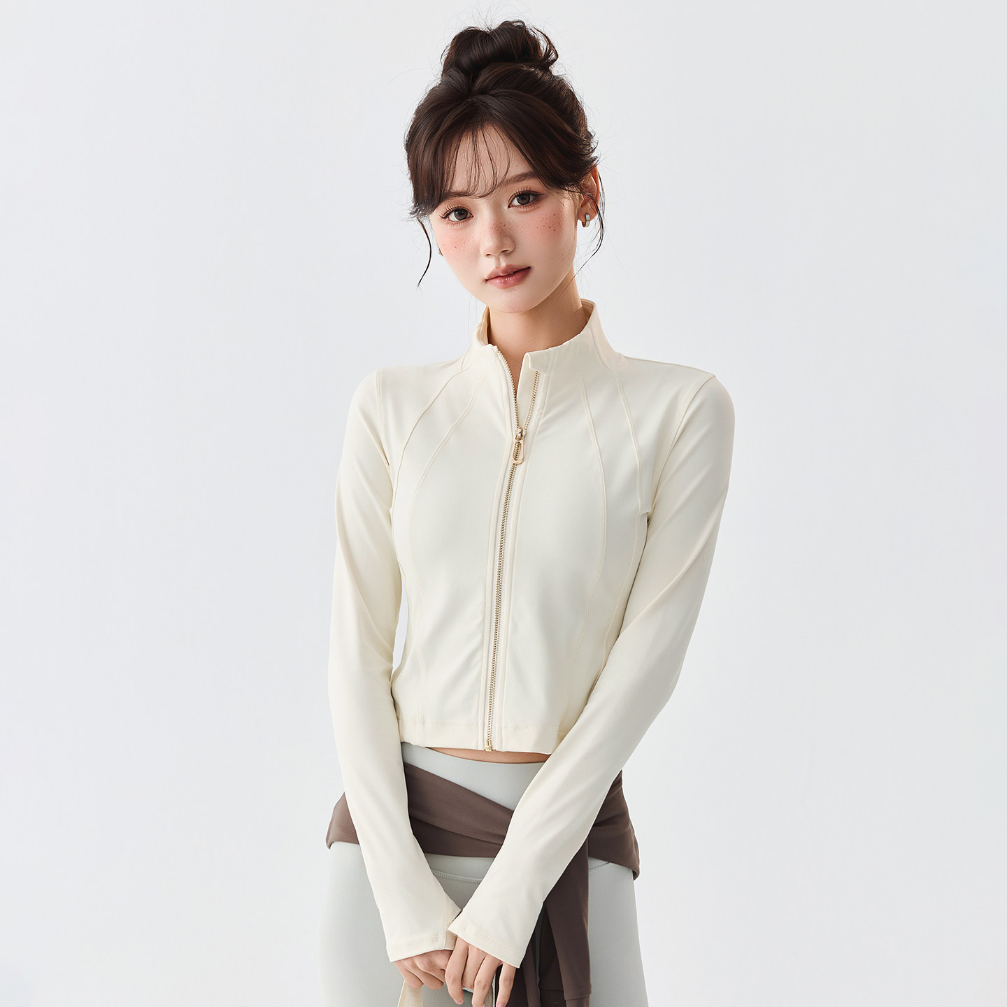 Mitaogirl秋冬立领跑步运动上衣外套女瑜伽普拉提训练健身服长袖,淘宝优惠券,粉丝福利购,淘宝优惠卷