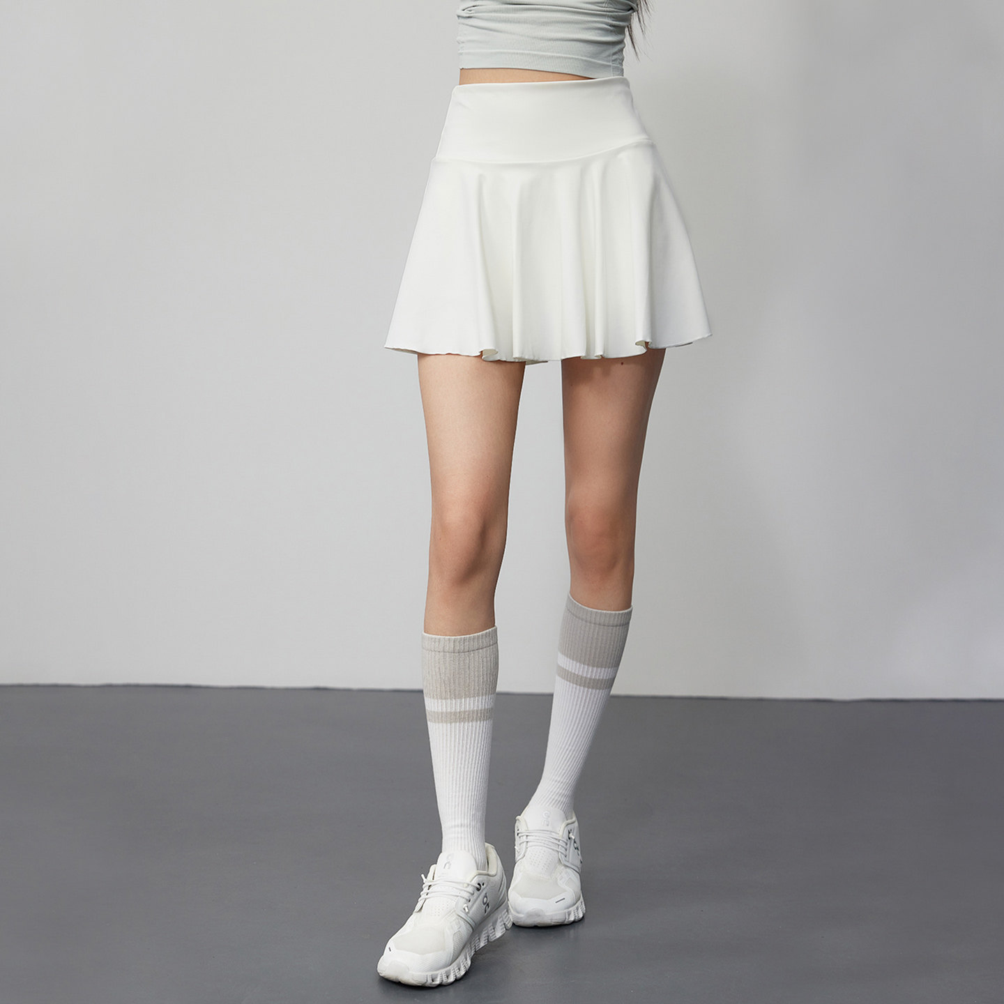 Mitaogirl假两件瑜伽短裙女高腰收腹褶皱网球裙亲肤透气健身裙裤,淘宝优惠券,粉丝福利购,淘宝优惠卷