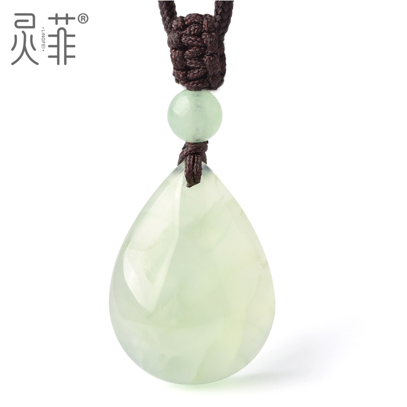高品质冰种葡萄晶绿色水晶项链男女 灵菲葡萄石水滴吊坠一物一图 高品质冰种葡萄晶绿色水晶项链男女 灵菲葡萄石水滴吊坠一物一图