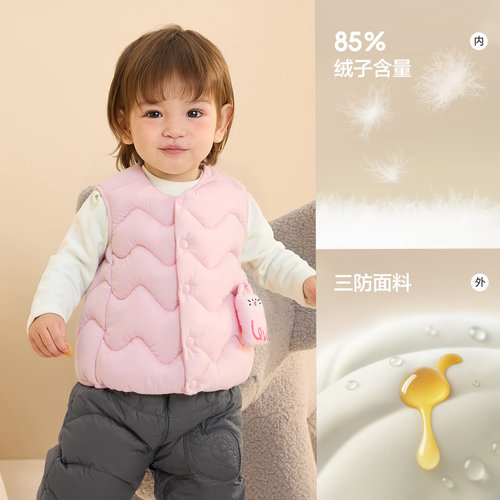 巴拉巴拉童装儿童羽绒马甲婴儿宝宝女童男童背心新款2025秋冬装潮 - 图2