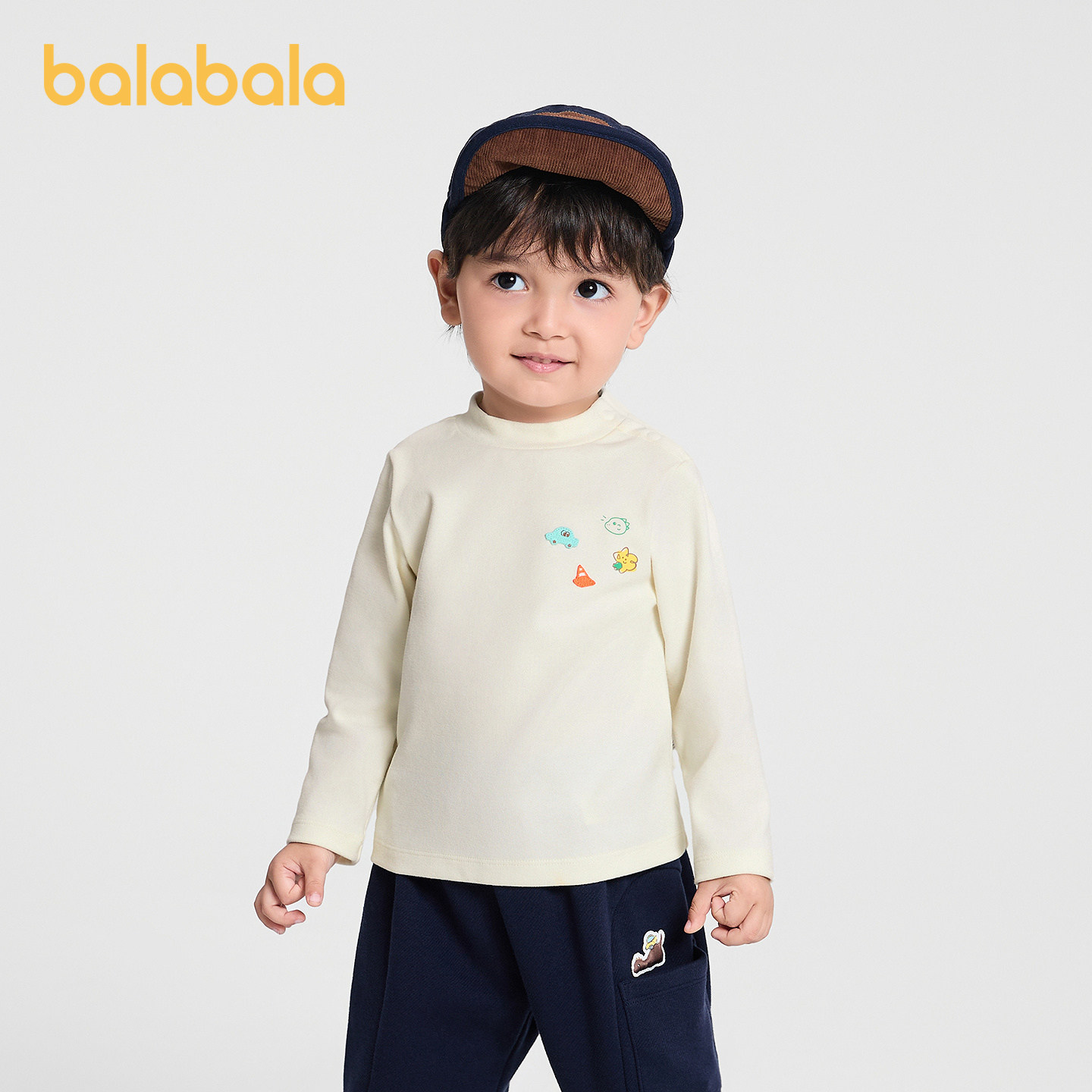 【商场同款】巴拉巴拉宝宝t恤半高领打底衫男童内搭秋冬2025新款,淘宝优惠券,粉丝福利购,淘宝优惠卷