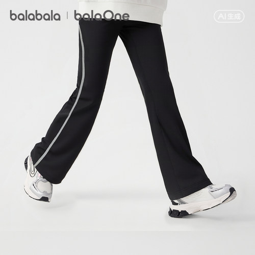【balaOne】巴拉巴拉童装儿童打底裤女童2026春装新款喇叭裤速干 - 图1