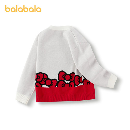 【HelloKittyIP】巴拉巴拉女童新年毛衫2025春秋新款针织衫拜年萌 - 图1