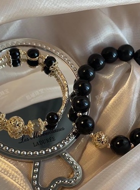 情人节情侣一对黑曜石