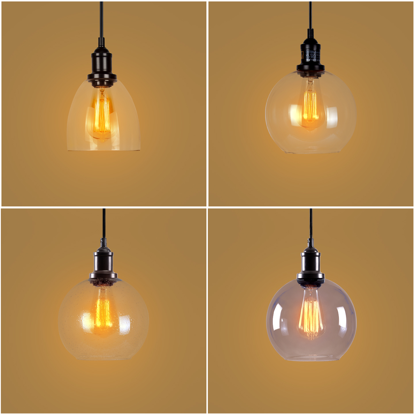 特价外贸原单新款美式复古客厅玻璃圆球吊灯餐厅书房卧室床头极简 - 图3