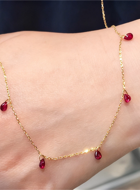 S925纯银镀18K金海蓝马眼项链