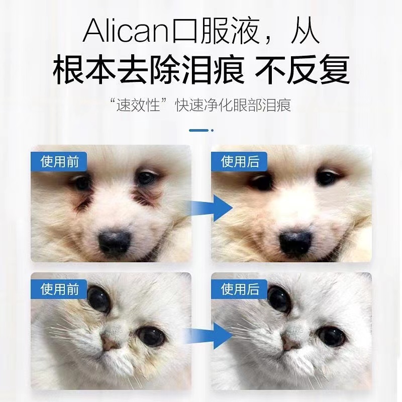 台湾alican泪痕口服液精华液泰迪狗狗猫咪祛泪痕犬猫通用明亮双眼 - 图0