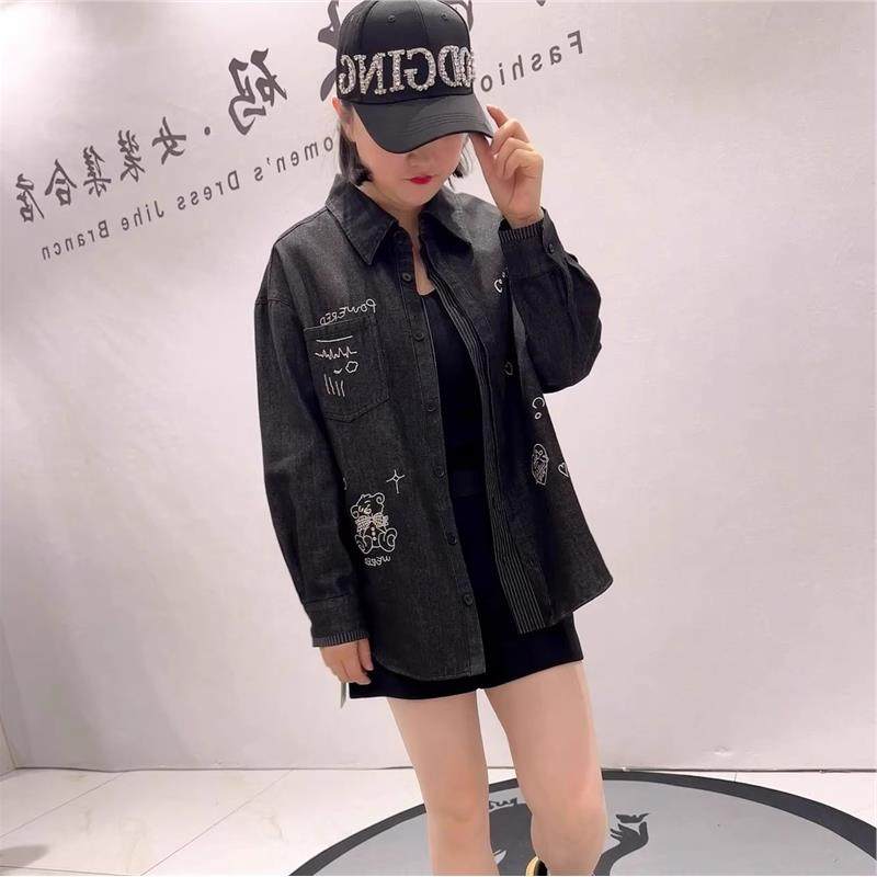 女权贵族2026年货初春T恤水洗牛仔衬衫加肥加大胖mm气质打底1009,淘宝优惠券,粉丝福利购,淘宝优惠卷