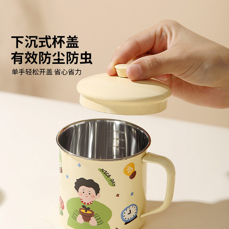 316不锈钢儿童水杯家用喝水杯子宝宝敞口牛奶杯防摔带刻度马克杯,淘宝优惠券,粉丝福利购,淘宝优惠卷