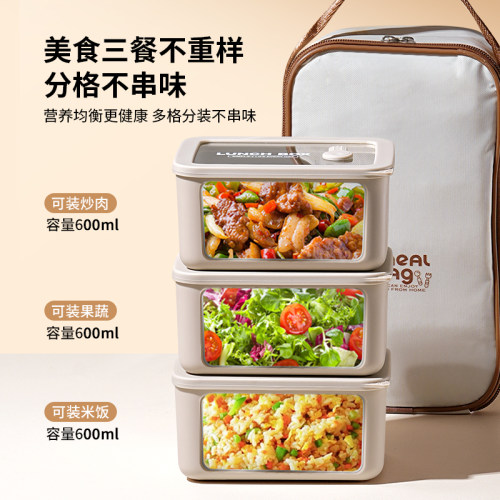 不锈钢保温饭盒微波炉加热专用上班族便当盒带饭分格密封保鲜餐盒 - 图3