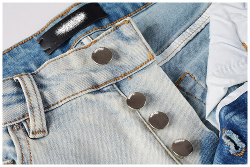 AMR jeans MX1 A米尔美式修身长裤洗水高街破洞紧身男牛仔裤子 - 图3