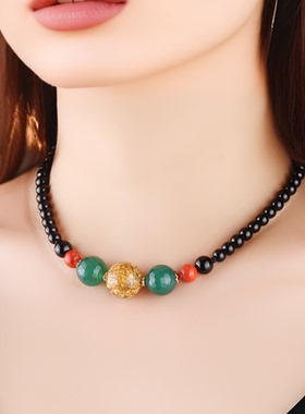 民族风百搭项链遮疤锁骨链